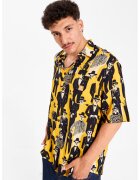 PORC Camasa cu imprimeu grafic Unisex Society - Negru/Galben pai/Alb murdar