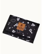 PORC Portofel unisex pliabil cu model grafic - Alb/Negru
