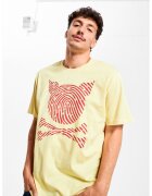 PORC Tricou unisex cu decolteu la baza gatului si imprimeu logo - Galben