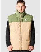 PORC Vesta cu gule rinalt si model in doua nuante - Verde pal/Bej deschis