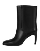 Potamy Botine din piele cu toc patrat - Negru