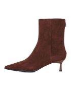 Potamy Botine din piele intoarsa cu varf ascutit - Maro cognac