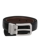Potamy Curea din piele cu catarama metalica - Negru stins