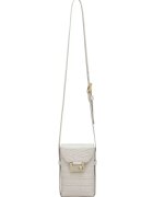 Potamy Geanta crossbody cu model piele de reptila - Alb fildes