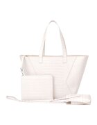 Potamy Geanta shopper cu model crocodil - Alb