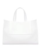 Potamy Geanta shopper de piele ecologica - Alb