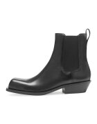 Potamy Ghete Chelsea de piele cu varf patrat - Negru