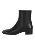 Potamy Ghete din piele cu toc masiv - Negru