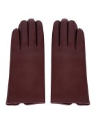 Potamy Manusi din piele cu model uni - Maro cognac