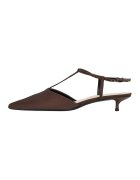 Potamy Pantofi din piele cu varf ascutit - Maro inchis