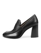 Potamy Pantofi loafer de piele cu toc masiv - Negru