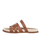 Potamy Papuci de piele cu velcro - Caramel