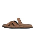 Potamy Papuci din piele cu velcro - Caramel