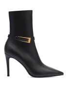 Potamy Premium Botine de piele ecologica cu varf ascutit - Negru