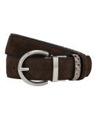 Potamy Premium Curea reversibila de piele - Maro inchis/Gri deschis