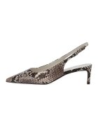 Potamy Premium Pantofi de piele cu imprimeu sarpe - Maro taupe/Alb murdar