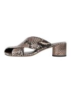 Potamy Premium Papuci de piele - Maro inchis/Bej