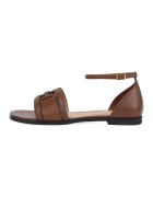 Potamy Premium Sandale de piele cu bareta pe glezna - Maro inchis