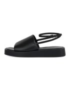 Potamy Sandale wedge de piele - Negru