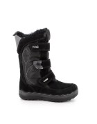 Primigi Cizme mid-calf cu velcro si garnituri de piele intoarsa - Negru