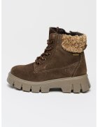 Primigi Ghete din piele intoarsa cu blana shearling si tehnologie Gore-Tex - Maro