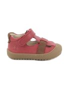 Primigi Pantofi de piele cu velcro - Maro/Rosu stins