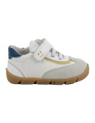 Primigi Pantofi sport cu inchidere velcro si garnituri din piele intoarsa - Alb murdar/Bleumarin/Galben mustar