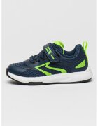 Primigi Pantofi sport cu inchidere velcro - talpa plata si insertii din piele ecologica - Verde deschis/Bleumarin