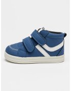 Primigi Pantofi sport de piele sintetica intoarsa cu velcro - Alb/Albastru royal