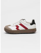 Primigi Pantofi sport din piele ecologica cu talpa plata - Alb/Bej