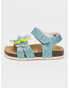 Primigi Sandale cu aspect stralucitor si velcro - Alb/Galben/Albastru