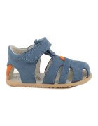 Primigi Sandale cu talpa plata si inchidere velcro - Albastru prafuit/Portocaliu mandarina