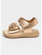 Primigi Sandale cu velcro si aplicatie floare - Auriu rose