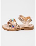 Primigi Sandale de piele cu velcro - Auriu rose/Caramel