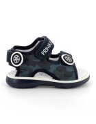 Primigi Sandale de piele intoarsa ecologica cu model - Gri inchis/Bleumarin