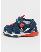 Primigi Sandale din material textil cu velcro - Rosu/Bleumarin