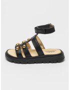 Primigi Sandale din piele cu velcro - Auriu/Negru