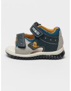Primigi Sandale din piele ecologica cu logo si velcro - Albastru ultramarin/Albastru royal