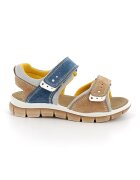 Primigi Sandale din piele intoarsa cu model uni - Alb/Albastru inchis/Maro nisip
