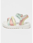 Primigi Sandale flatform cu logo - Galben/Albastru glaciar/Verde deschis