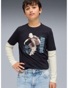 Puma Bluza cu design 2-in-1 Mid 90s - Crem/Bleumarin