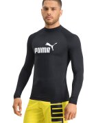 Puma Bluza de baie cu imprimeu logo - Alb/Negru