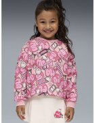 Puma Bluza de trening cu model Hello Kitty si logo - Alb/Negru/Roz
