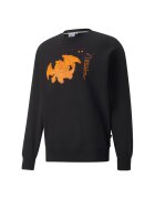 Puma Bluza sport cu decolteu rotund si imprimeu grafic - Negru/Portocaliu