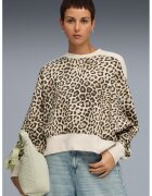 Puma Bluza supradimensionata cu animal print - Maro inchis/Bej deschis