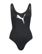 Puma Costum de baie intreg cu decolteu in U pe partea din spate - Alb/Negru