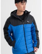 Puma Geaca matlasata cu logo si gluga - Negru/Albastru