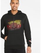 Puma Hanorac cu buzunar kangaroo si imprimeu grafic - Negru/Rosu inchis/Verde masliniu