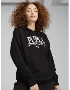 Puma Hanorac cu logo si buzunar kangaroo - Negru/Alb murdar