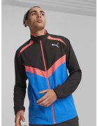 Puma Jacheta cu model colorblock pentru alergare Ultraweave - Negru/Roz somon/Albastru